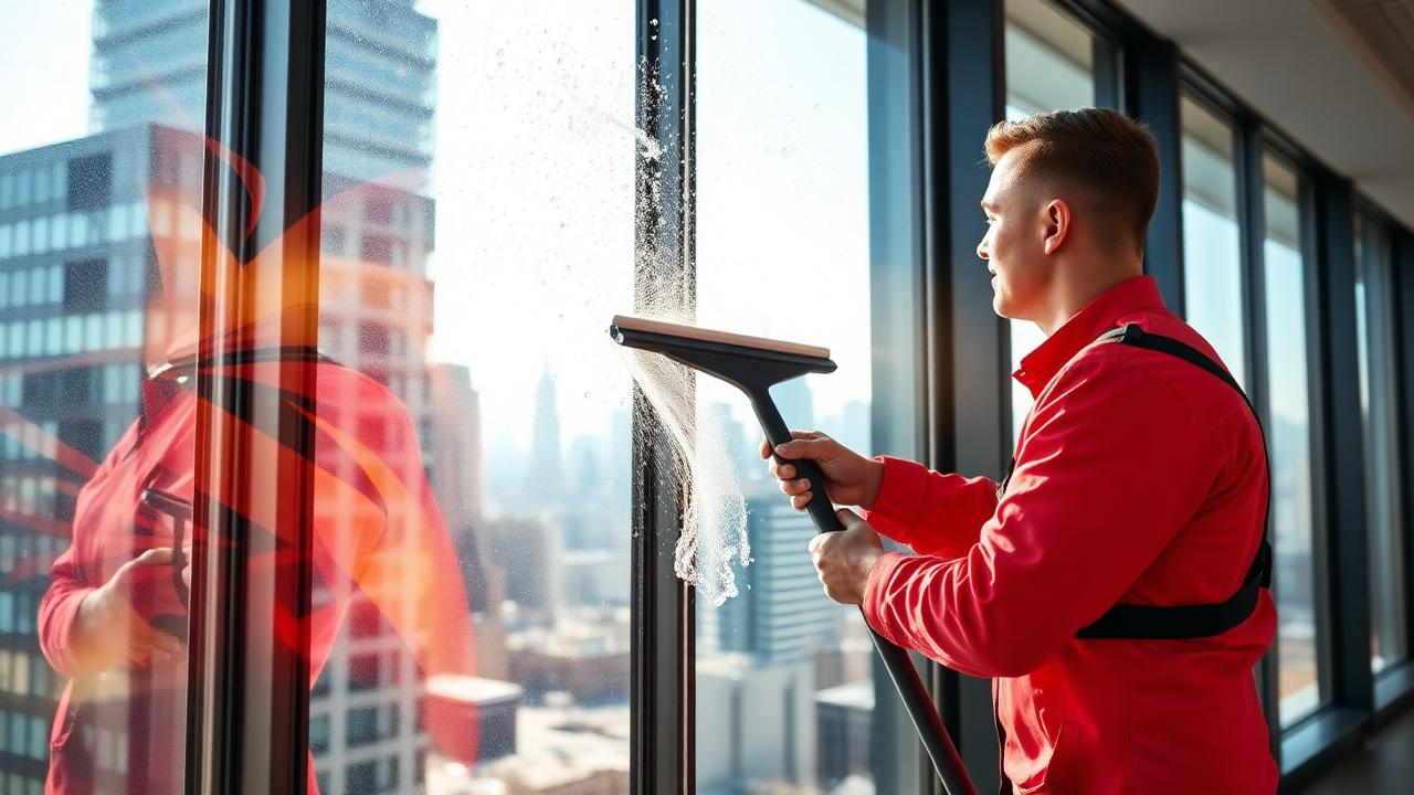 Operatori Gravel Service che eseguono la pulizia delle vetrate esterne di un moderno edificio a Milano con tecniche specializzate.